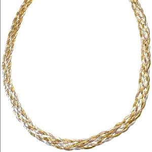 Italian 20" Braided Tricolor Herringbone Chain
